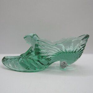 Fenton Green Glass Slipper